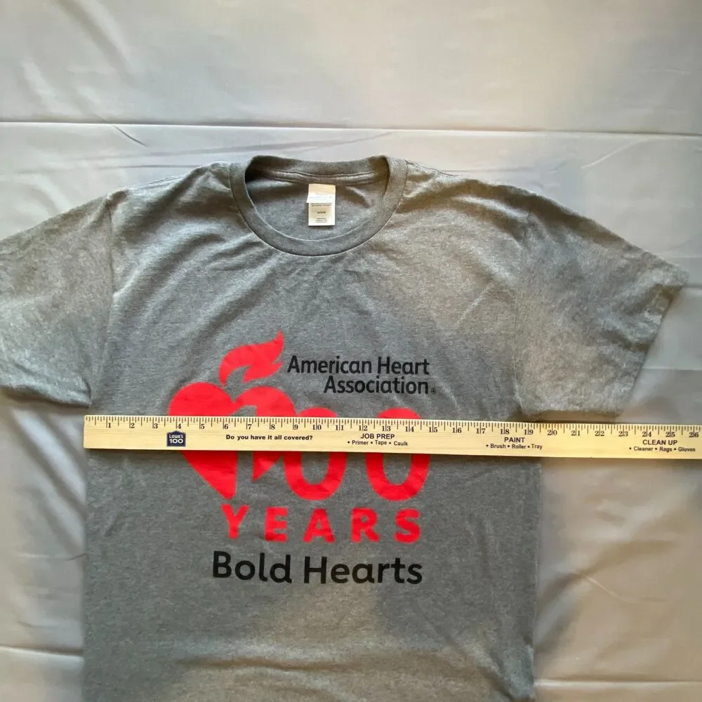 American Heart Association Graphic T Shirt Mens Medium Gray 100 Years Tee